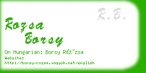 rozsa borsy business card